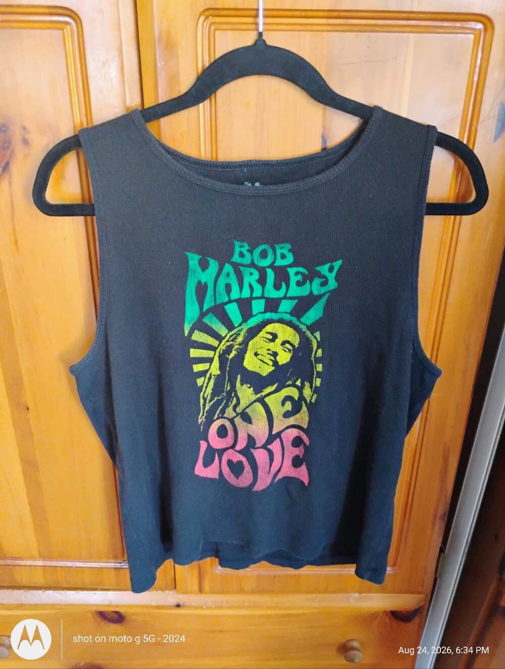 Zion Rootswear Black Bob Marley 'One Love' Graphic Tank